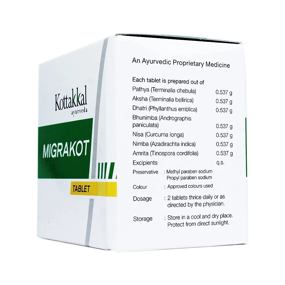 Kottakkal Arya Vaidyasala Migrakot Tablets, 100 Tablets-2.webp